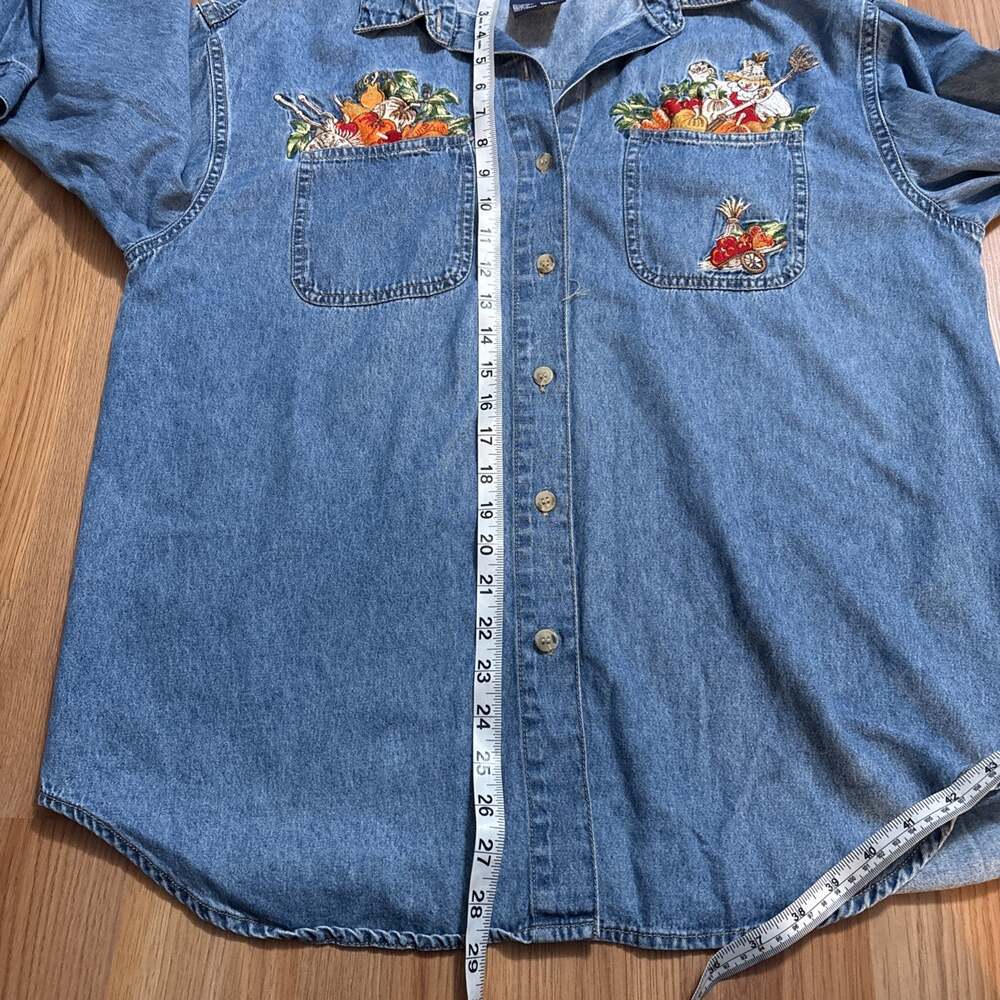 VTG Solutions Original Fall Harvest Embroidered Button Down Womens Size Large - Picture 6 of 7